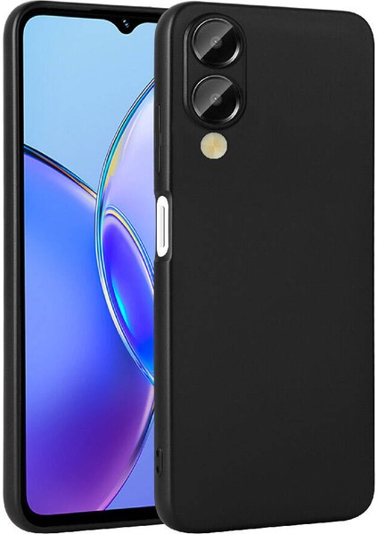 Vivo Y17S Kılıf Kamera Korumalı Mat Premium Silikon-Siyah + Nano Ekran Koruyucu