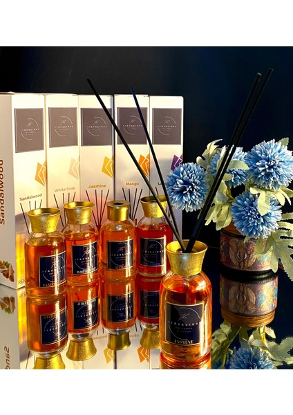 Dekoratif Hediyelik 100ML Jasmine: Yasemin Kokulu Bambu Çubuklu Oda Kokusu 🌿✨