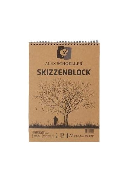 Kraft Spiralli Eskiz Blok 90gr A4 60 Yaprak