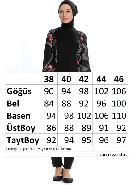 Likralı Tam Kapalı Tesettür Mayo 266 01 Siyah
