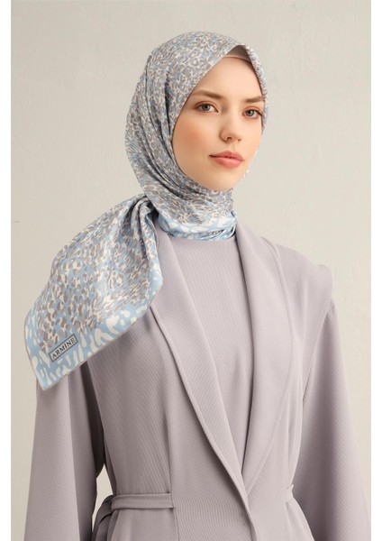 Desenli Saf İpek Twill Eşarp 9352- 04