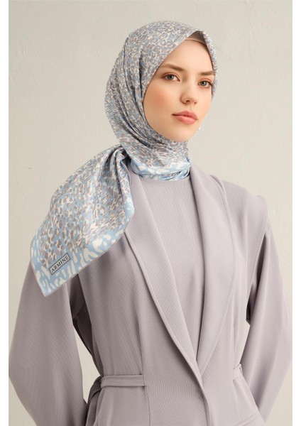 Desenli Saf İpek Twill Eşarp 9352- 04