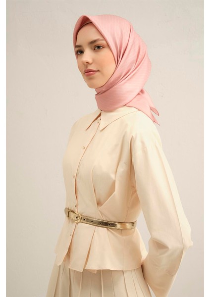 Çiçek Desenli Saf İpek Twill Eşarp 9353 01