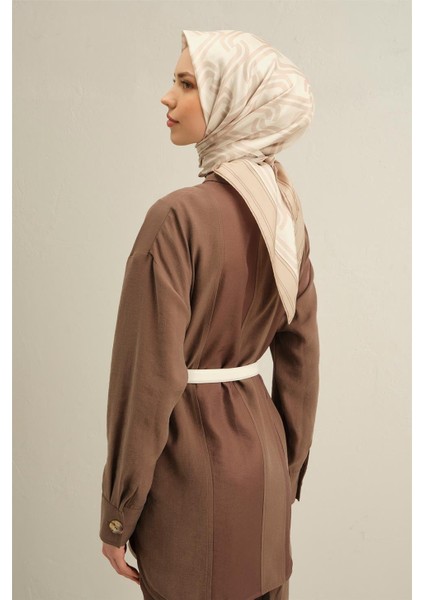 Klasik Desenli Saf İpek Twill Eşarp 9348 34 modelleri