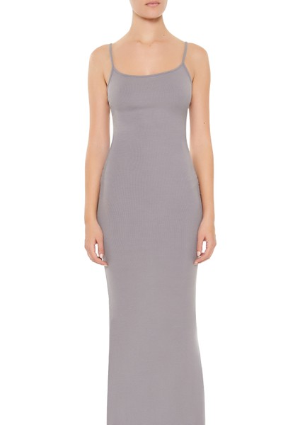 Ribanalı Askılı Maxi Elbise