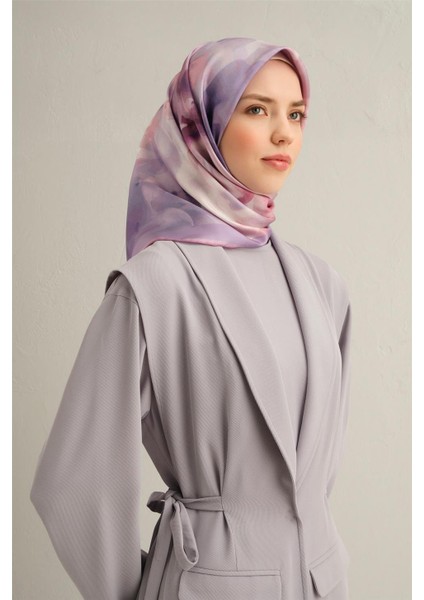 Çiçek Desenli Saf İpek Sura Eşarp 9316 51