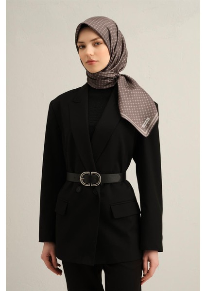 Klasik Desenli Saf İpek Sura Eşarp 9351 80