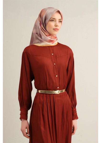 Çiçek Desenli Saf İpek Sura Eşarp 9316 37