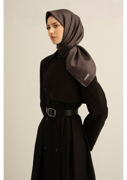 Çiçek Desenli Saf İpek Twill Eşarp 9353 03