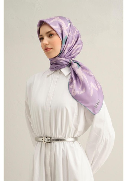 Klasik Desenli Saf İpek Twill Eşarp 9327 57 modelleri