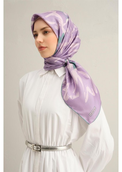 Klasik Desenli Saf İpek Twill Eşarp 9327 57
