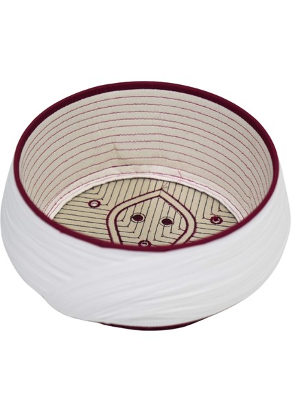 Talebe Sarığı-Beyaz Kumaş-Bordo Takke-Yuvarlak Sarım-Nâli Şerif-5 Metre
