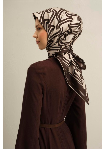 Klasik Desenli Saf İpek Twill Eşarp 9348 52 fırsatları