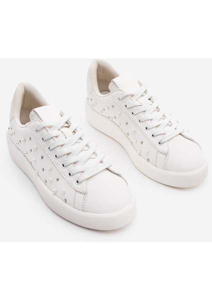 Kadın Sneaker Incili Zımpalı Spor Ayakkabı Lenso indirimleri