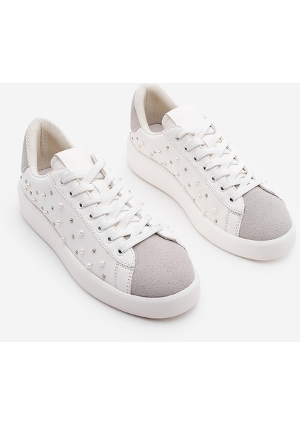 Kadın Sneaker Incili Zımpalı Spor Ayakkabı Lenso indirimleri