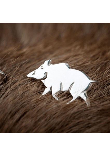 Wild Boar Gümüş Broş 01 fiyatları