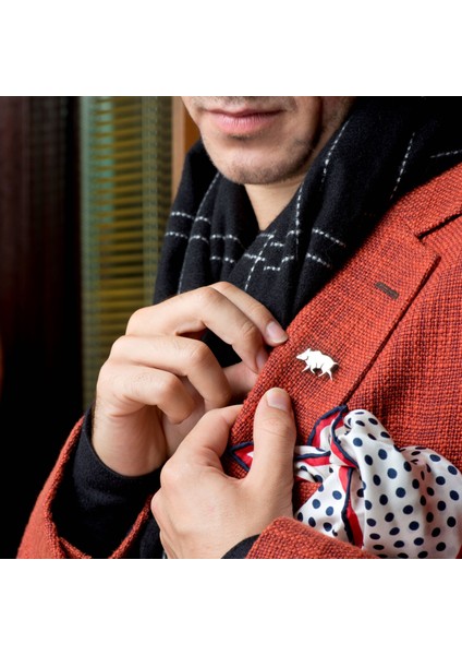 Wild Boar Gümüş Broş 01 modelleri