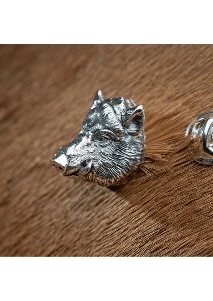 Wild Boar Gümüş Broş 02 fiyatları