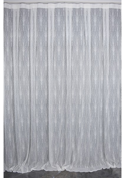Kdk 2580 Desen Krem Renk Tek Kanat Hazır Dikilmiş Pileli Fon Perde 300*260 cm