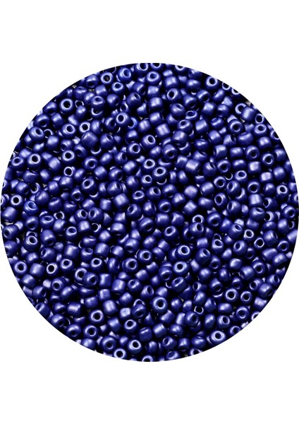 Lacivert Renk 4 Mm Yaklaşık 1100 Adet / 100 Gram Cam Boncuk Oya Yazma Bileklik Ve Kolye