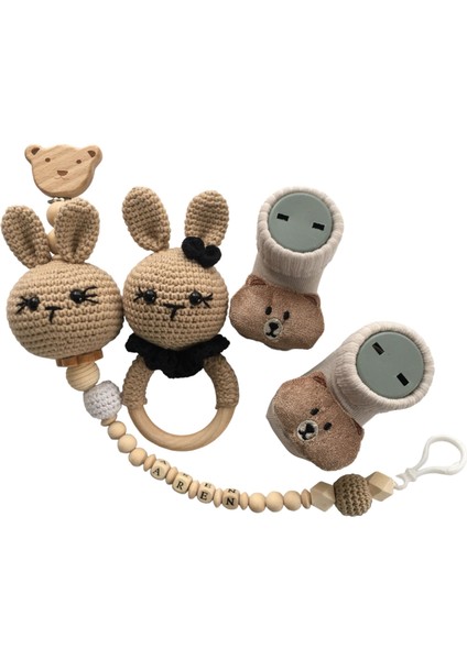 Hoşgeldin Bebek, Unisex, Yenidoğan Bebek Motifli Baskılı Amigurumi Hediye Seti modelleri