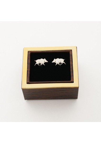 Wild Boar Gümüş Kol Düğmesi 02