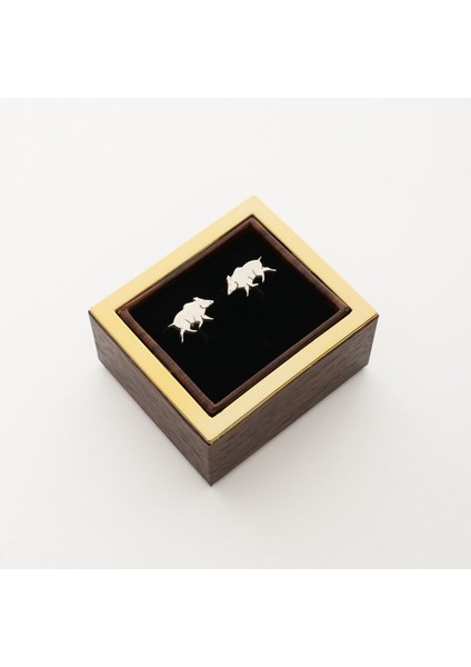 Wild Boar Gümüş Kol Düğmesi 02