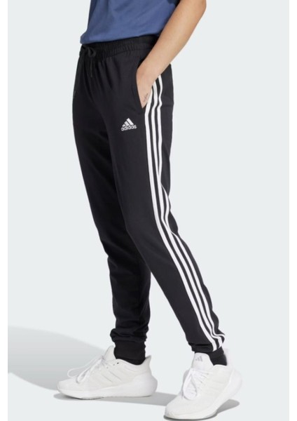 Essentials Single Jersey 3-Stripes Kadın Siyah Eşofman Altı fırsatları