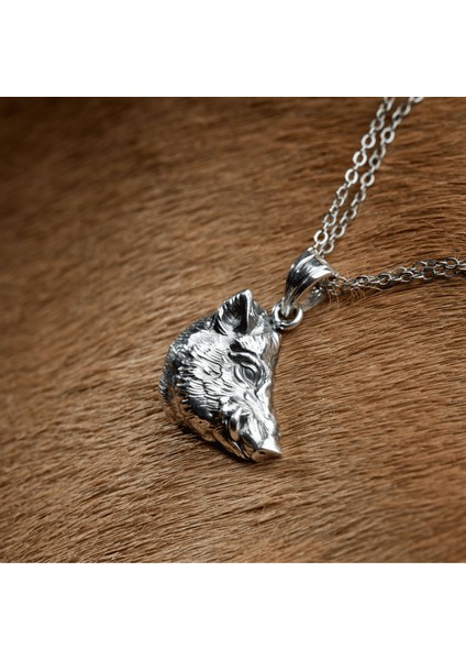 Wild Boar Gümüş Kolye 02