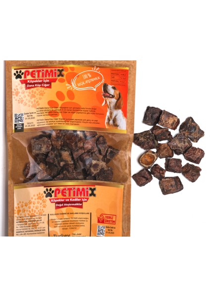 Dana Ciğer Küpleri 100g Köpek Ödül Maması