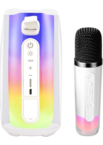 Pluse 7 Mikrofonlu Rgb Kablosuz Hoparlör - Beyaz 11
