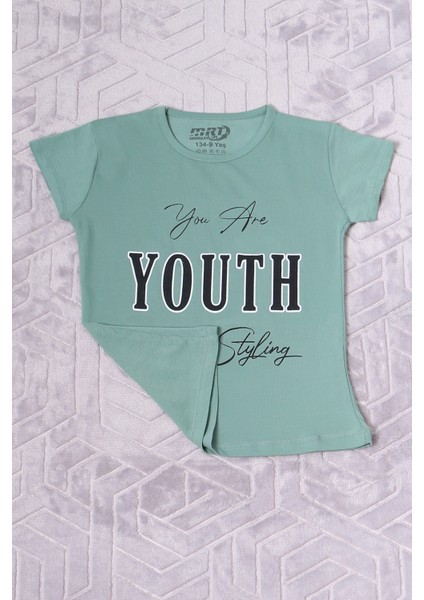 Kız Çocuk Tshirt Youth Baskılı Bisiklet Yaka C39
