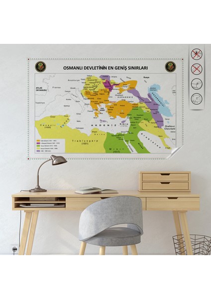 Statik Kağıt Osmanlı Haritası 100 cm x 150 cm 11