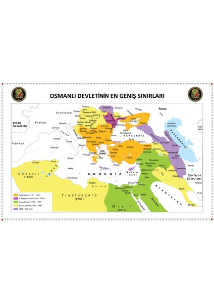 Statik Kağıt Osmanlı Haritası 100 cm x 150 cm 11
