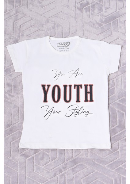 Kız Çocuk Tshirt Youth Baskılı Bisiklet Yaka C39
