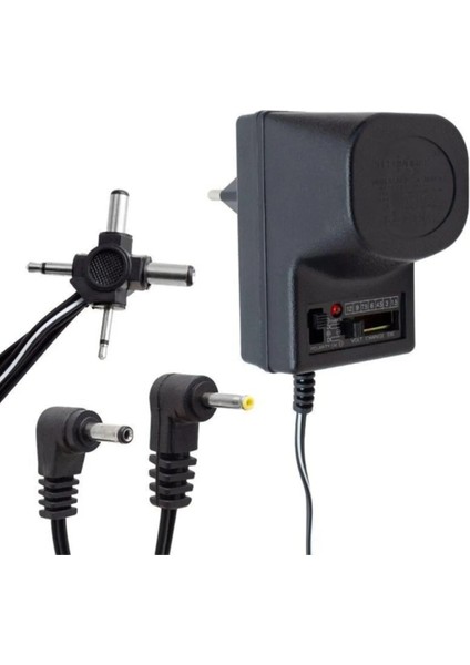 Ayarlı Ve Kademeli Adaptör / 1.5v,3v,4.5v,6v,7.5v,9v,12v Volta Kadar 500mA Ayarlı Adaptör