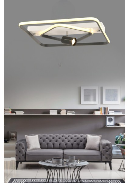 ESSLİGHT KOSTA 45 CM PLAFONYER LED AVİZE 3 RENK IŞIK MODLU (BEYAZ SARI GÜN IŞIĞI) SALON OTURMA ODASI YATAK ODASI OFİS