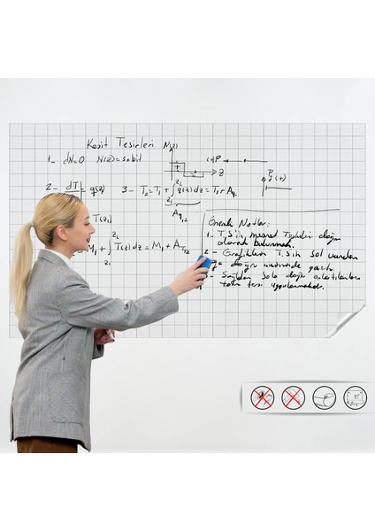 Statik Kağıt Kareli Şeffaf Yaz - Sil 100 cm x 120 cm 11