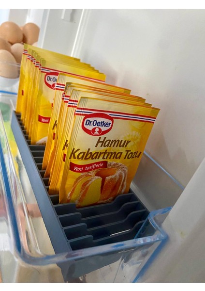 Antrasit Mutfak Buzdolabı Vanilya, Kabartma Tozu Organizeri , Poşet Çay Bitki Çayı Organizeri