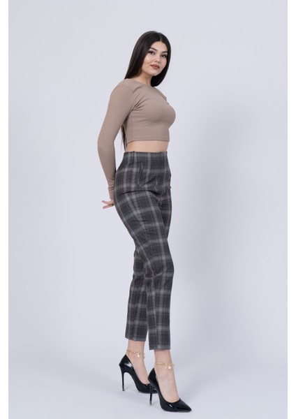Trend Önü Pensli Zr Model Ekose Pantolon 30102 modelleri