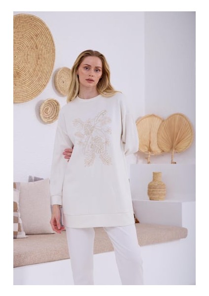 Moodbasıc Modal Nakış Detaylı Tunik