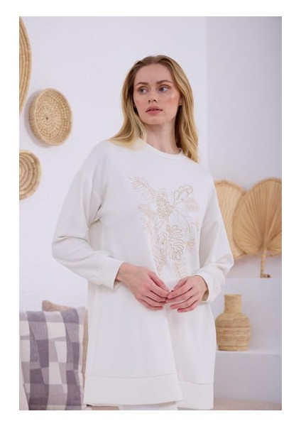 Moodbasıc Modal Nakış Detaylı Tunik