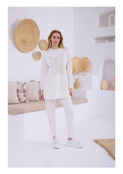 Moodbasıc Modal Nakış Detaylı Tunik