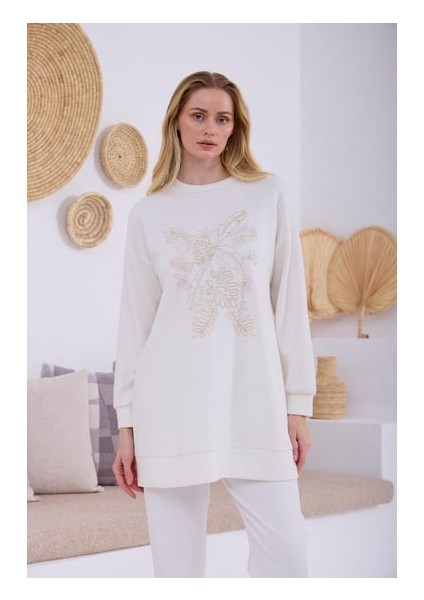 Moodbasıc Modal Nakış Detaylı Tunik