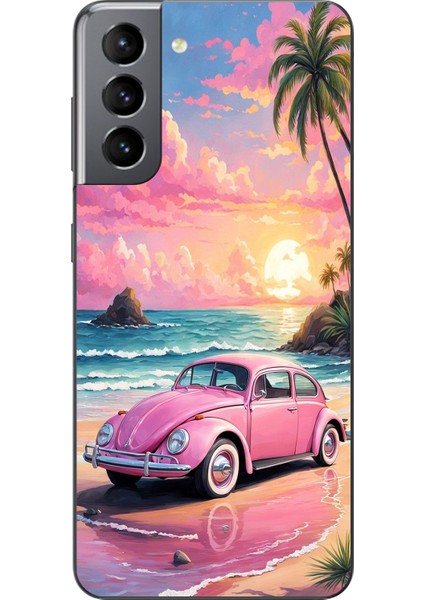 Samsung Galaxy S21 Uyumlu Şeffaf Kılıf Araba Tasarımlı 3