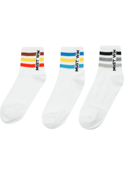MS11 3lu Skt-M 5fx Beyaz Erkek Soket Çorap
