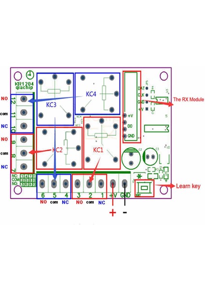 433MHZ Rf 4 Kanal Röle Modül Dc 12V 4 Buton Kumanda Kablosuz Motor Pompa Fan Lamba Perde Akıllı Ev