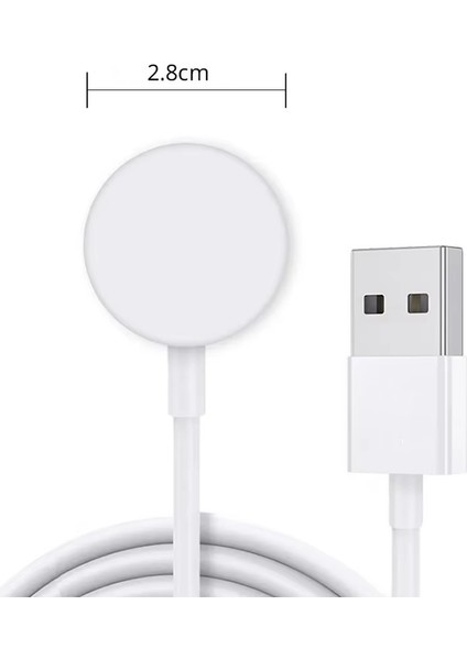 Watch Serisi Uyumlu Akıllı Saat Kablosuz Şarj 1 mt Apple 1 2 3 4 5 6 7 8 9 10 Se Ultra Mıknatslı USB