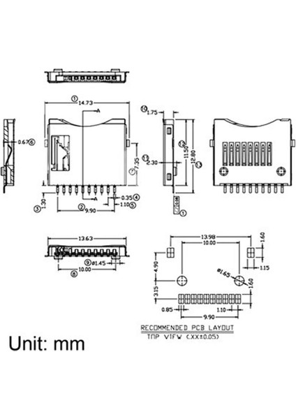 Micro Sd Kart Soketi Hafıza Kartı Microsd Kart Bellek Yaylı Kart Algılayıcı 8 + 2 Pin Konnektör