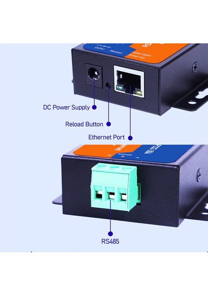 USR-TCP232-304 RS485 To Ethernet Çevirici Modül Metal Kutu Endüstriyel Tip Seri Port Sinyal Çevirici